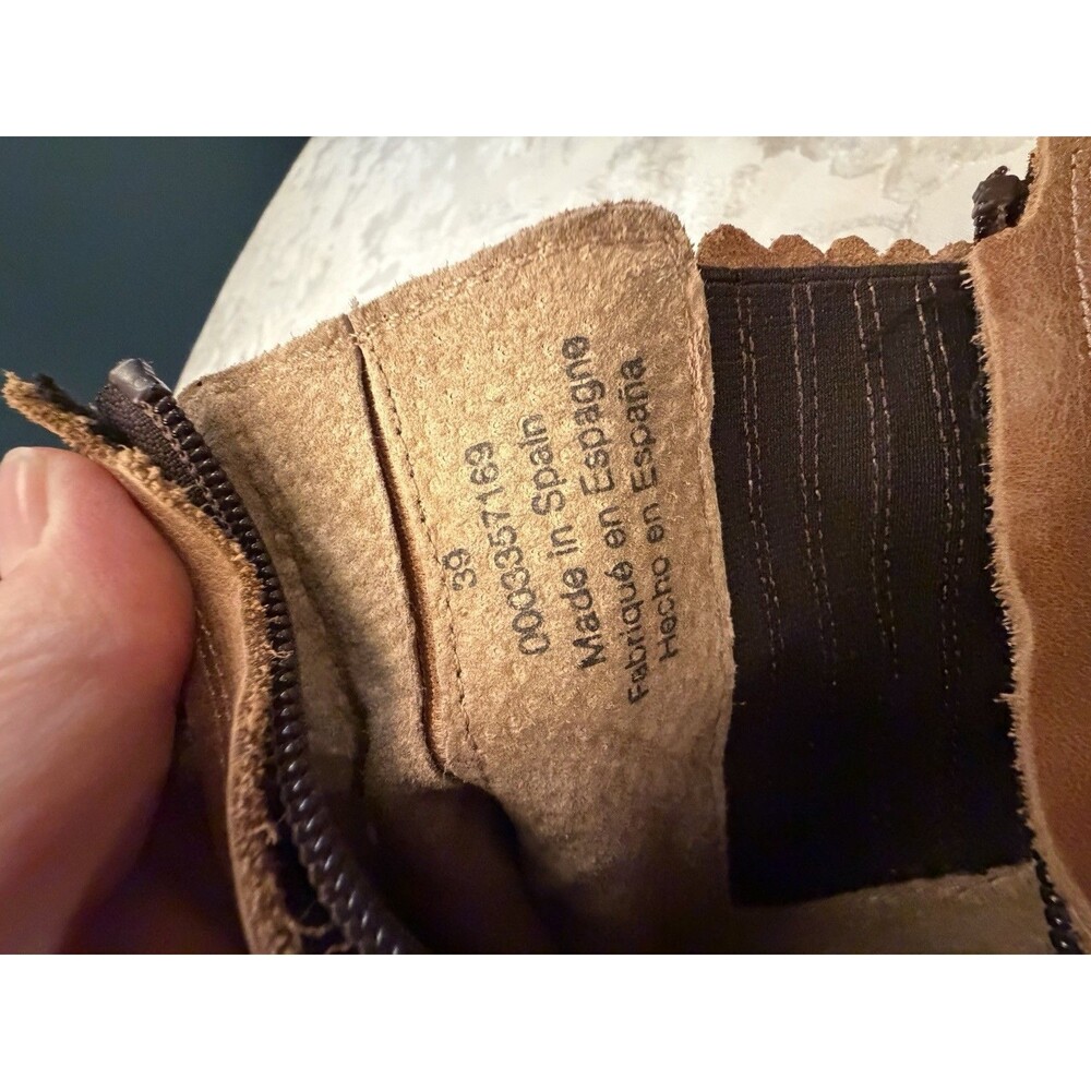 Free People Women's James Chelsea Boot Brown Leather Block Heel Platform 39/8.5 - Picture 14 of 16
